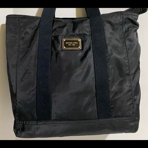 Michael kors black nylon tote bag